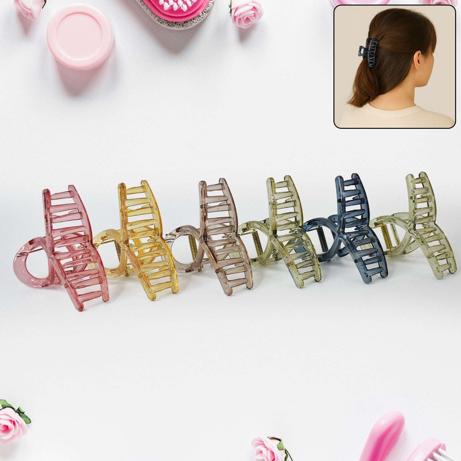 Plastic Hair Clamp Grip, Simple Matte Hair Barrette Clamp (1 Pc) Plastic Hair Clamp Grip, Simple Matte Hair Barrette Clamp (1 Pc)
